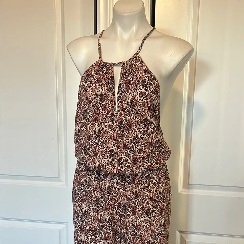 American Eagle Outfitters Brown and White Boho Jumpsuit